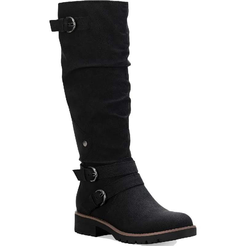 Sun + Stone Womens Brinley Faux Leather Tall Knee-High Boots