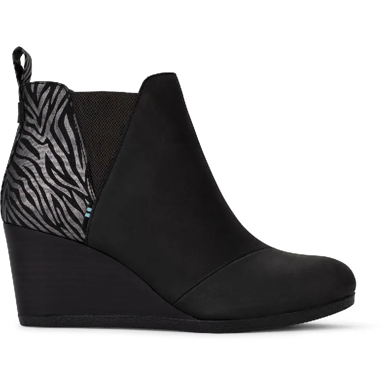 Toms Womens Kelsey Metallic Animal Print Ankle Boots