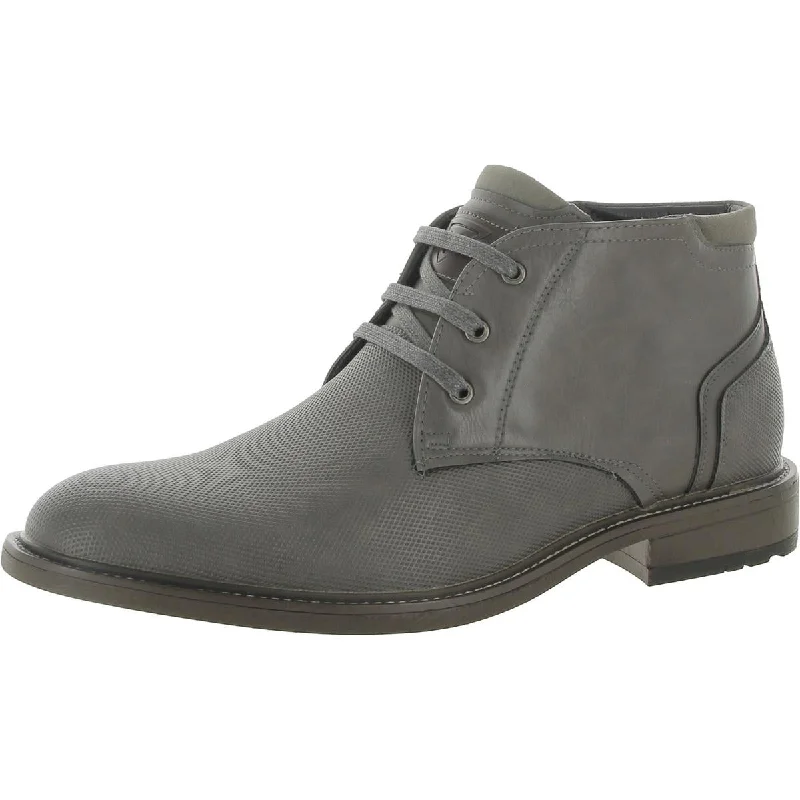 Vance Co. Mens Vaughn Faux Leather Casual Combat & Lace-Up Boots