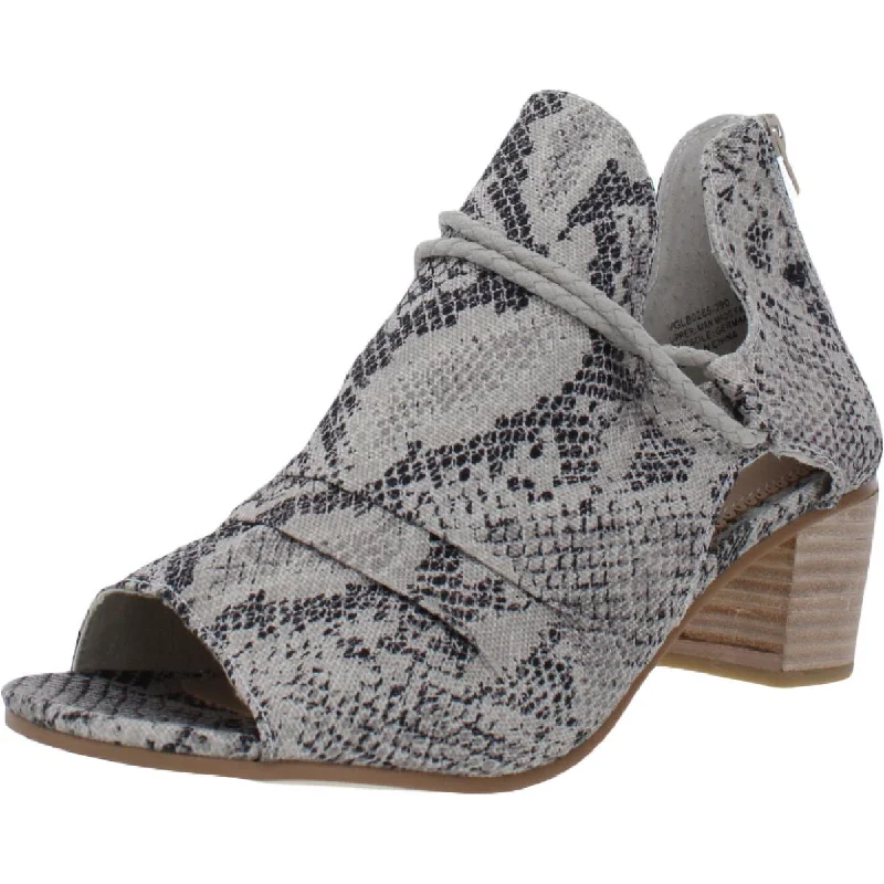 Very G Sillian Women's Slouchy Animal Print Peep Toe Ankle Booties