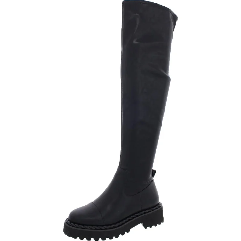 Vince Camuto Womens Melleya Faux Leather Tall Over-The-Knee Boots