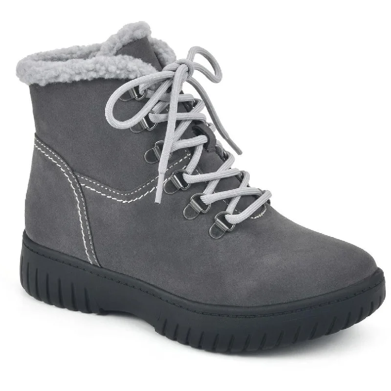 White Mountain Womens Glory Suede Ankle Combat & Lace-up Boots