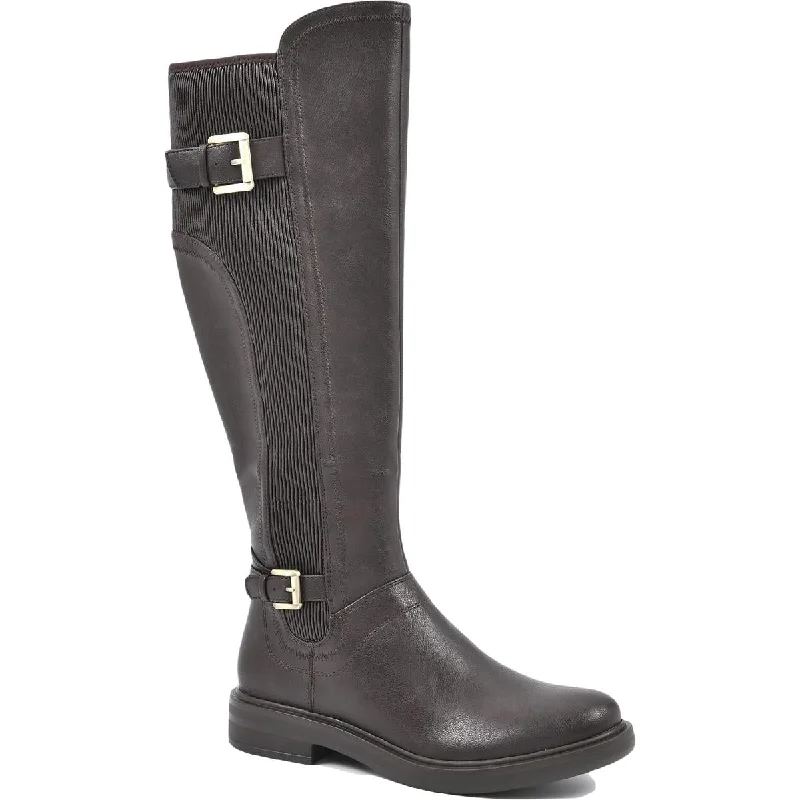 White Mountain Womens Meditate Zipper Block Heel Knee-High Boots