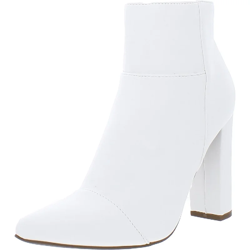 Wild Pair  Womens Faux Leather Pointed Toe Booties