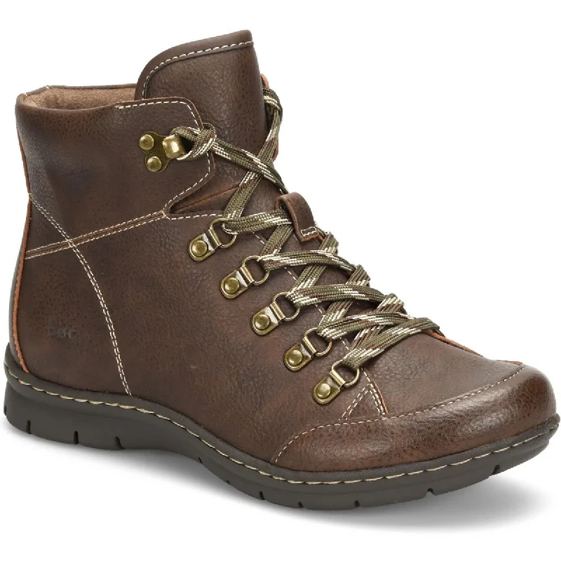 B.O.C. Womens Alyssa Faux Leather Lace Up Ankle Boots
