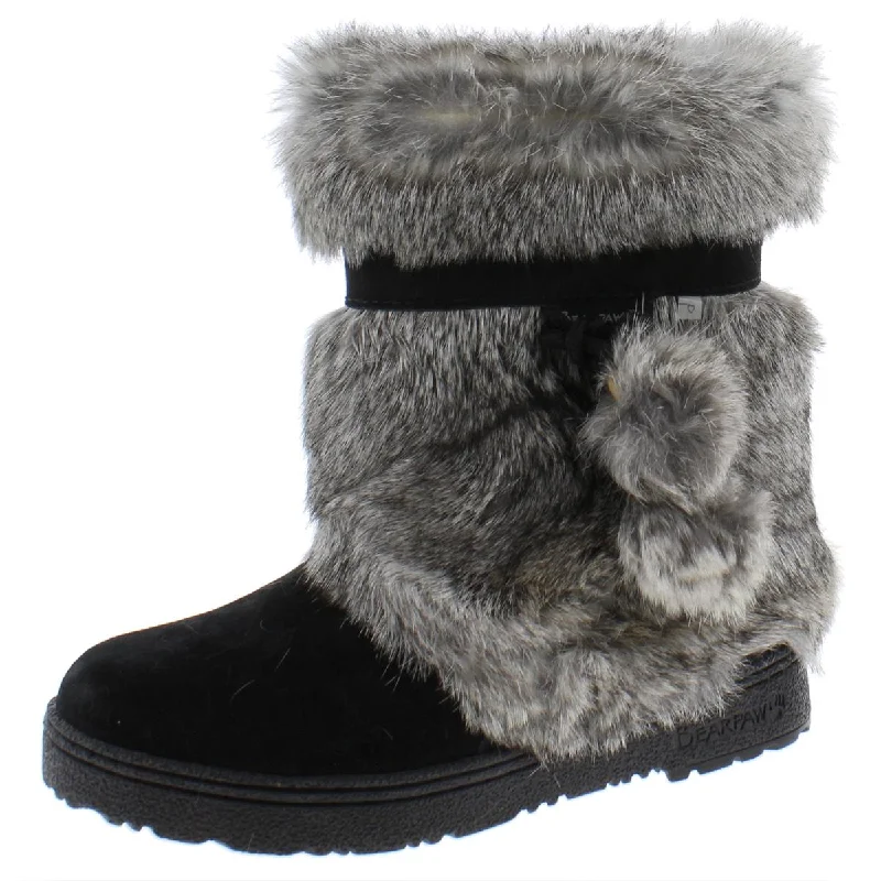 Bearpaw Tama Women's Suede and Fur Water Shedding Mid-Calf Winter Boot