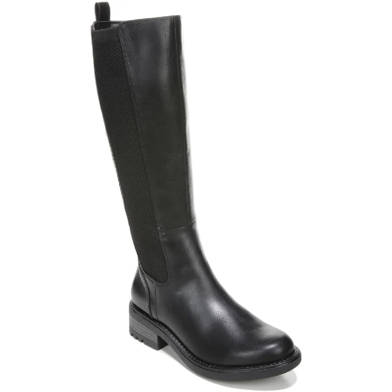 LifeStride Womens Kent Wide Calf Faux Leather Knee-High Boots