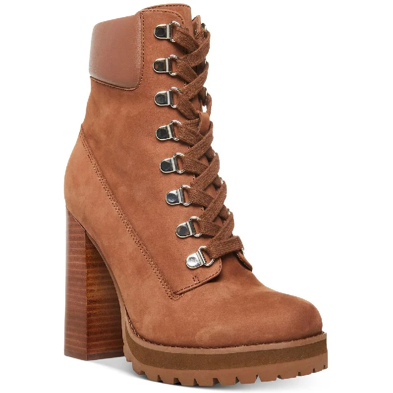 Steve Madden Womens Beso Nubuck High Heel Mid-Calf Boots