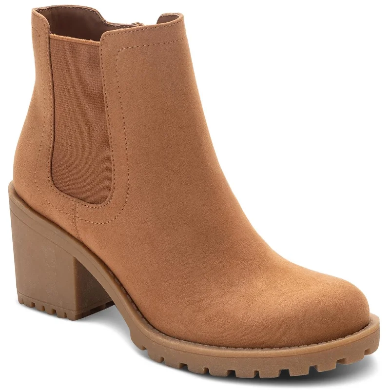 Sun + Stone Womens Morghan  Faux Leather Lug Sole Booties