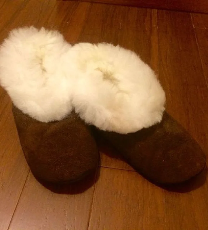 Fuzzy Peruvian Unisex Alpaca Fur Slippers- Real Alpaca Huacaya Fur